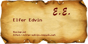 Elfer Edvin névjegykártya